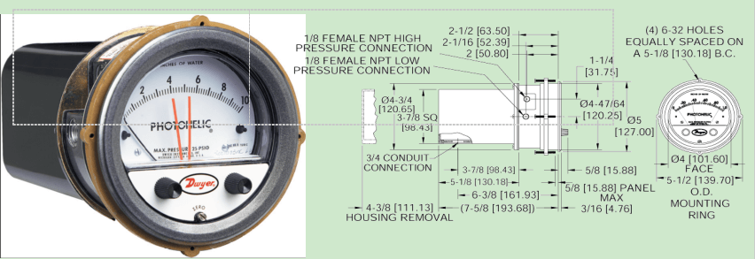 DWYER A3000系列  差壓開關/表參數(shù)